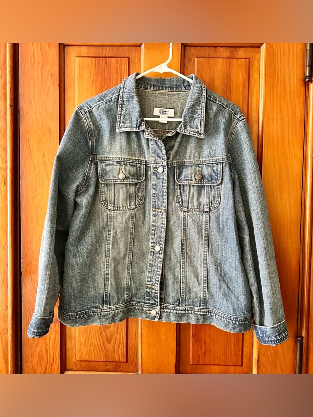 Old Navy Light Blue Denim Jean Jacket - Classic Trucker Style